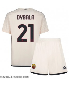 Günstige AS Roma Paulo Dybala #21 Auswärts Trikotsatzt Kinder 2023-24 Kurzarm (+ Kurze Hosen)